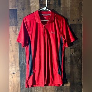 Men’s Sz Large Reebok Red Polo with Black Side Panels New